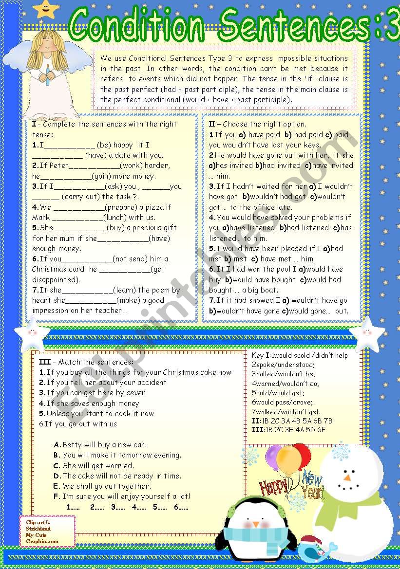 CONDITIONAL SENTENCES:TYPE 3 worksheet