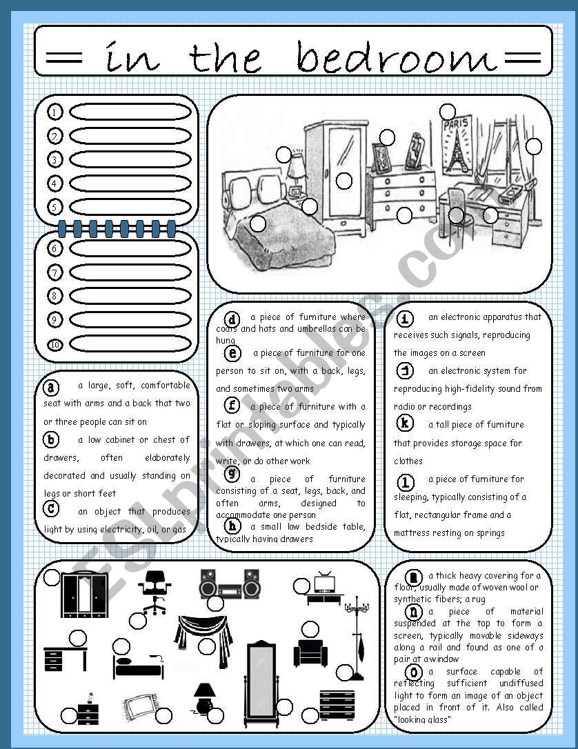 in the bedroom (4/4) worksheet