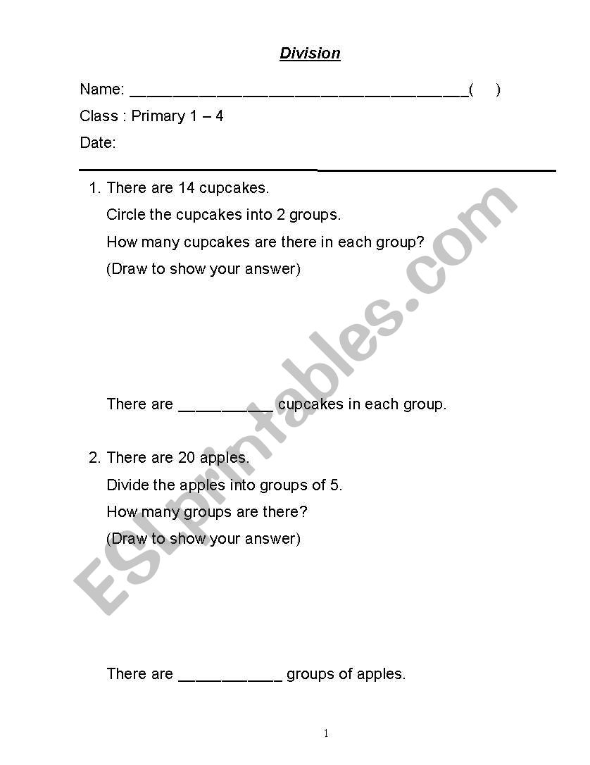 Division worksheet