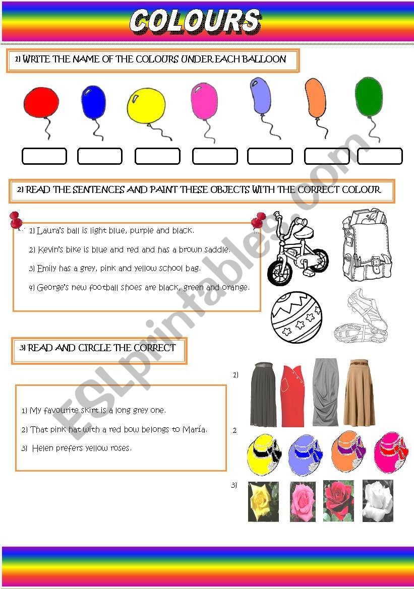 Colours worksheet