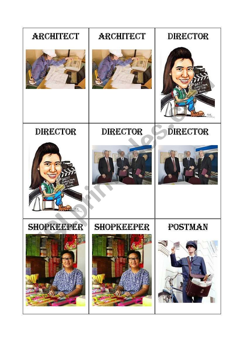 Memory Game: Jobs # 2/2 worksheet