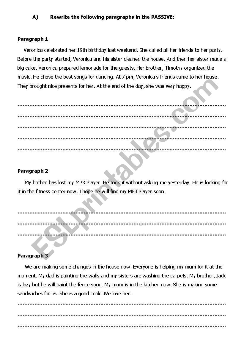 Passive Voice worksheet