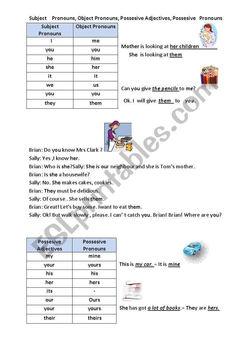 pronouns worksheet