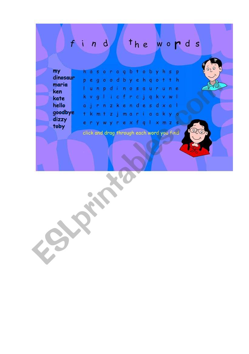 Find the words worksheet