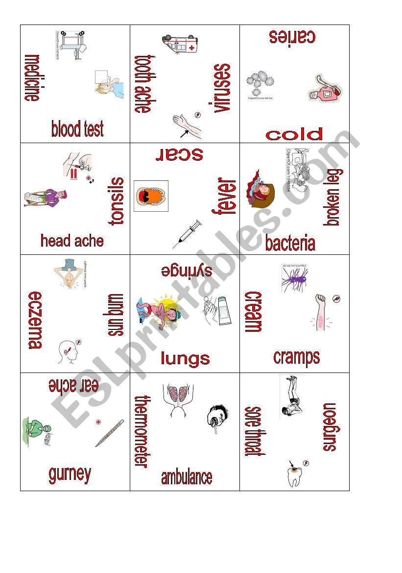 Illness and health 2 worksheet