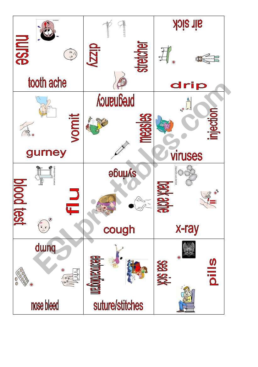 Illness and health 3 worksheet