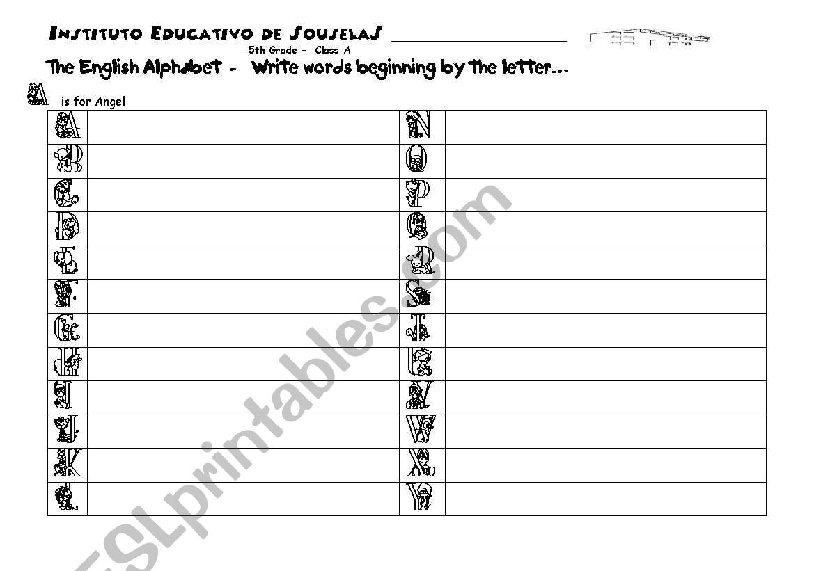 Alphabet Worksheet worksheet