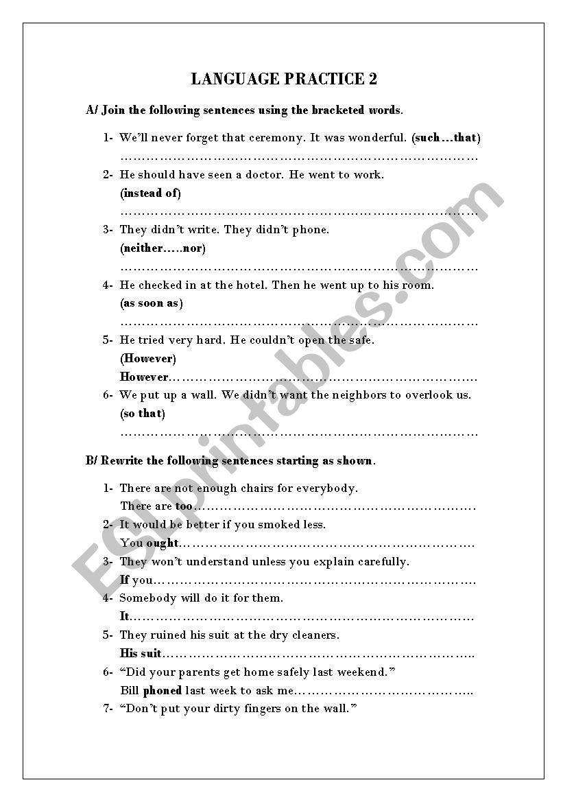 language practice2 worksheet