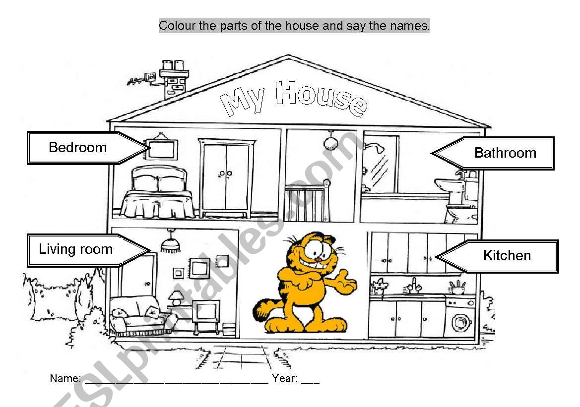 Parts of the house worksheet