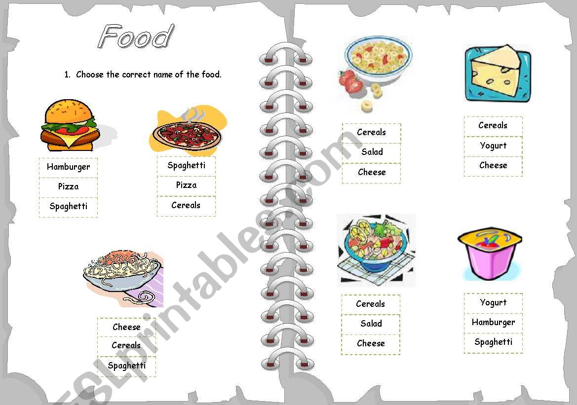 Food worksheet