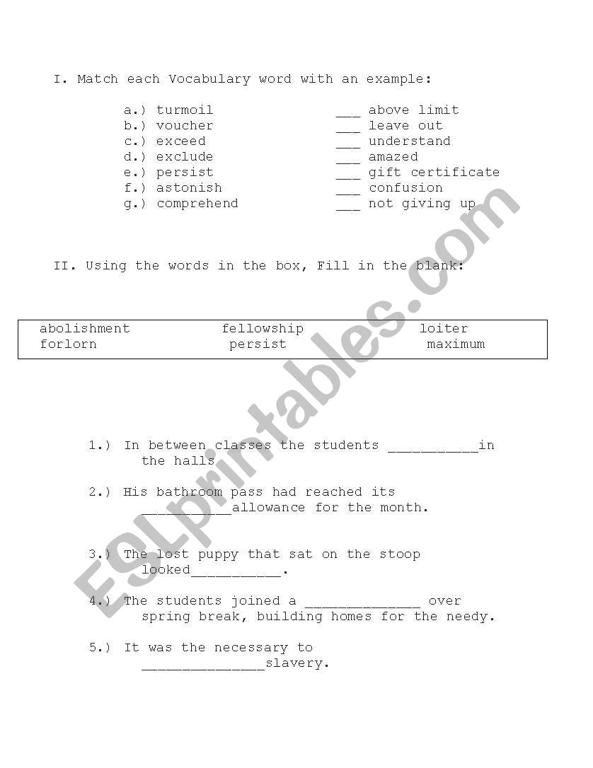 Rewards- Vocabulary Study guide  Lessons 4-6