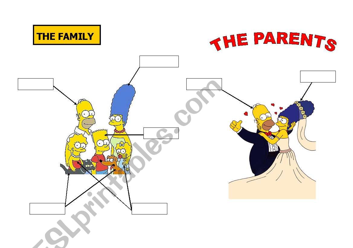 The Simpsons family worksheet