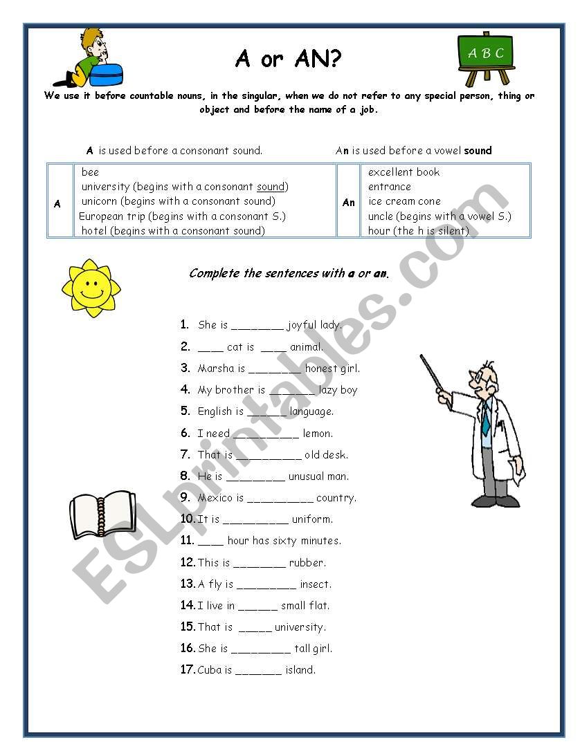 A or An??? worksheet