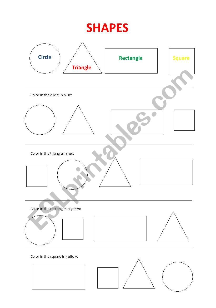 Shapes worksheet