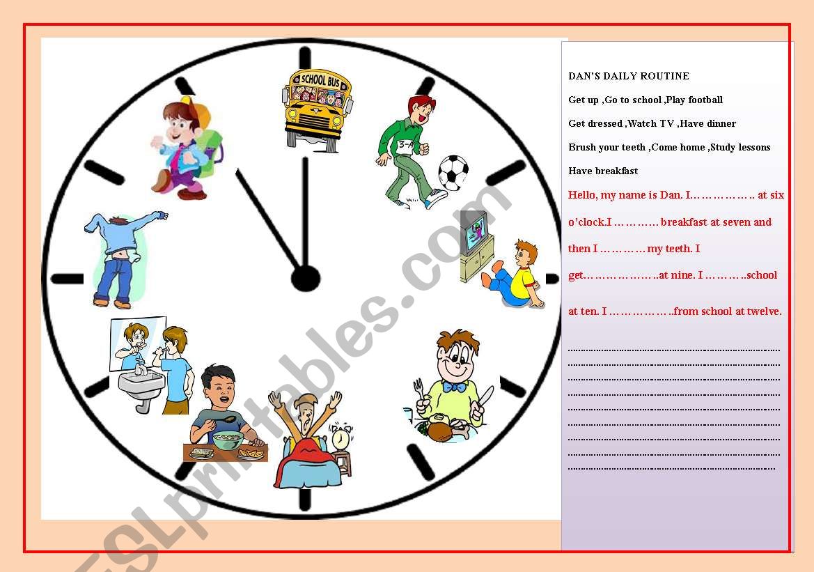 daily routine worksheet