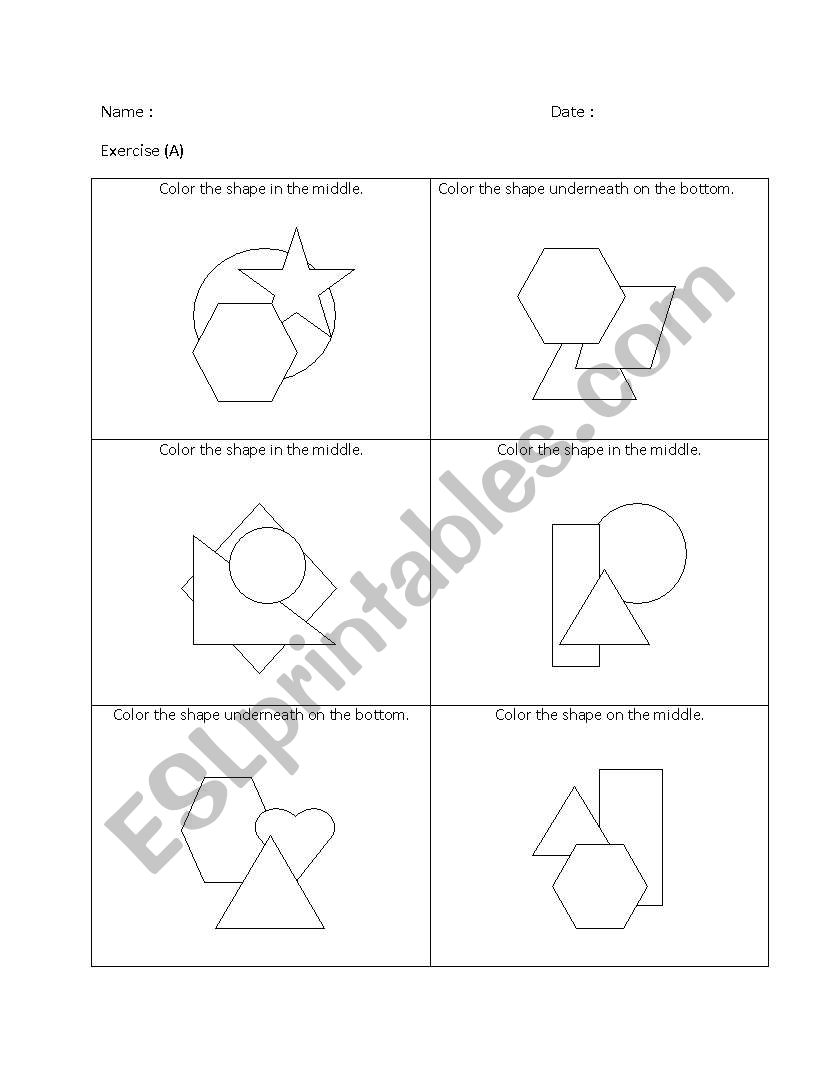 Visual-Spatial Worksheet 1 worksheet