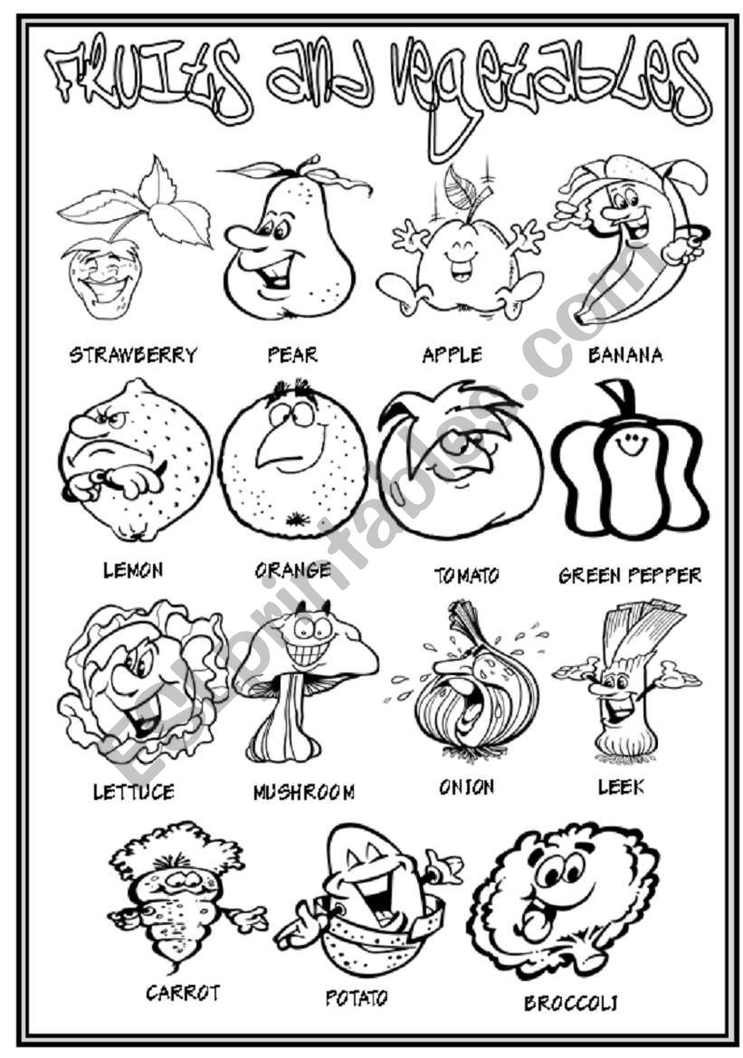 Fruits and Vegetables worksheet