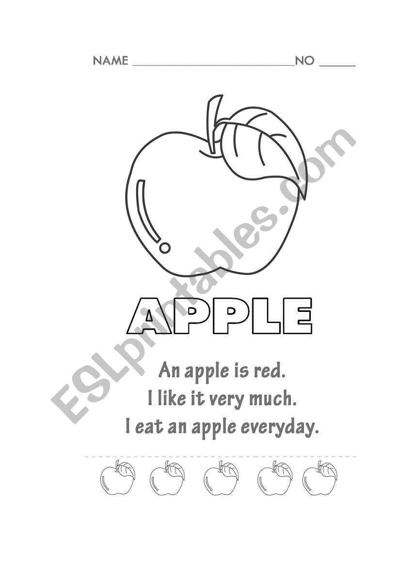 I like an apple worksheet