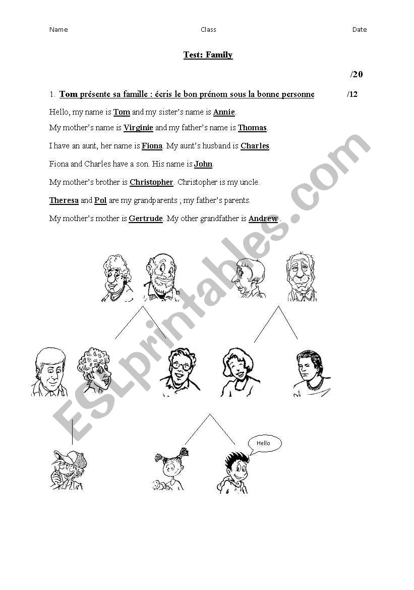 The family worksheet
