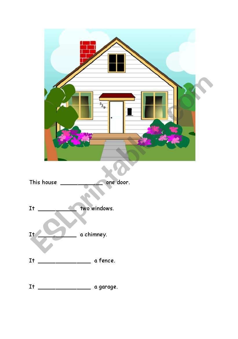 This house has gapfill worksheet