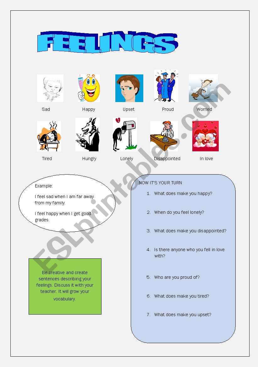 Feelings worksheet