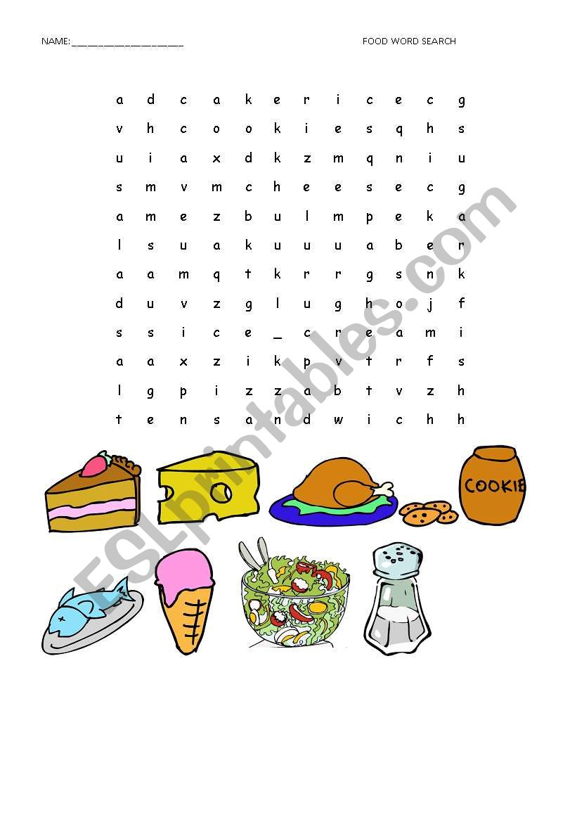 Food: Word Search worksheet