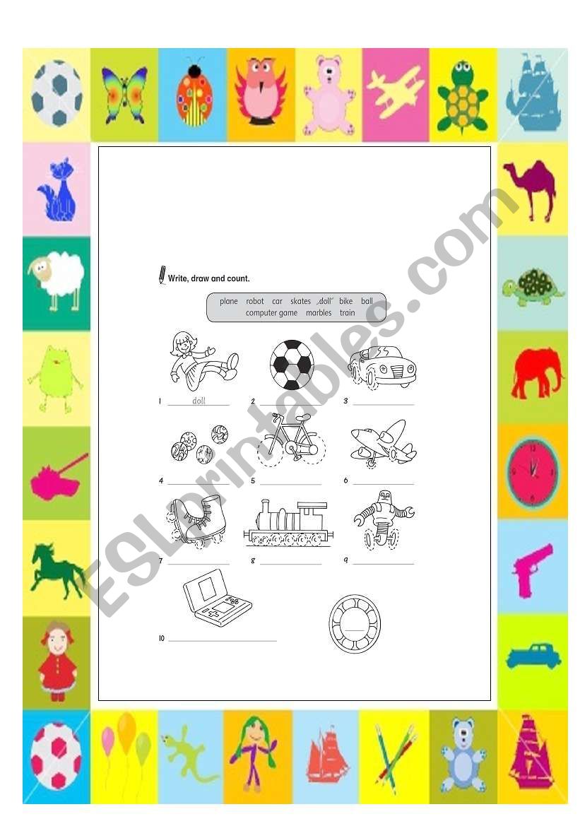 Toys worksheet