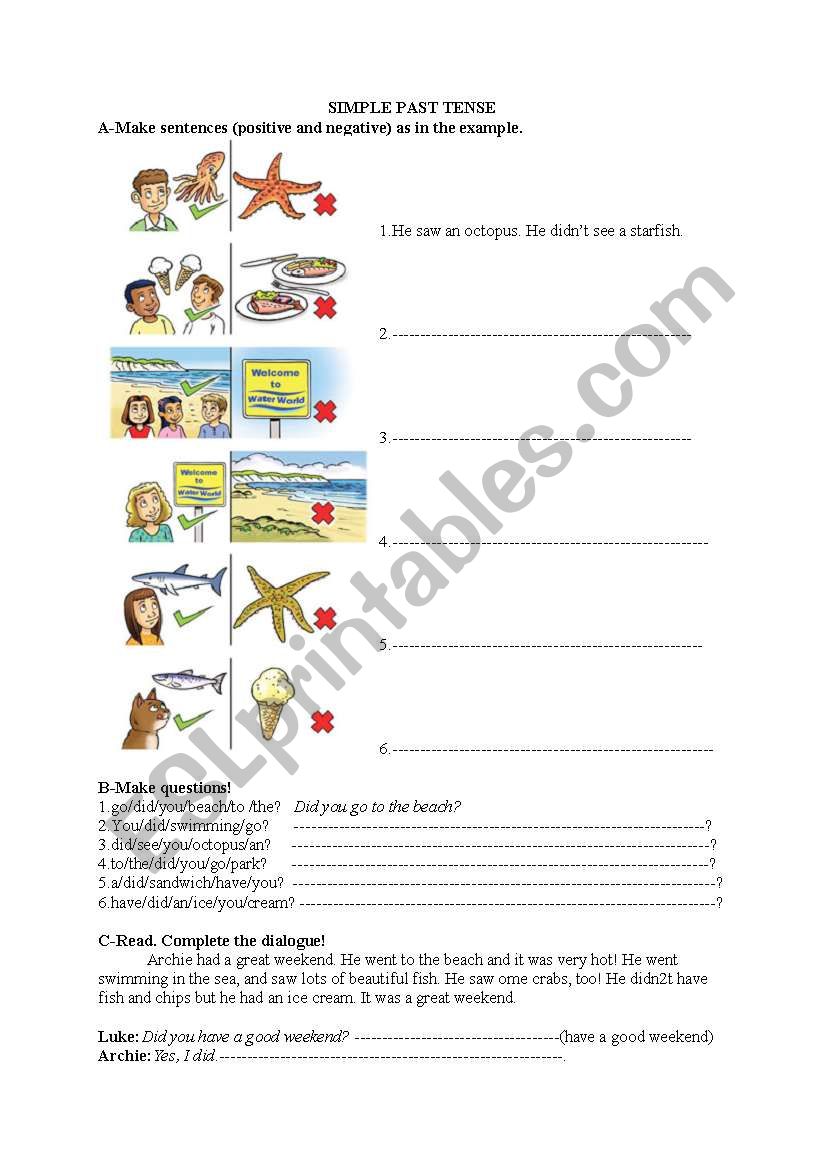 Simple Past Tense worksheet