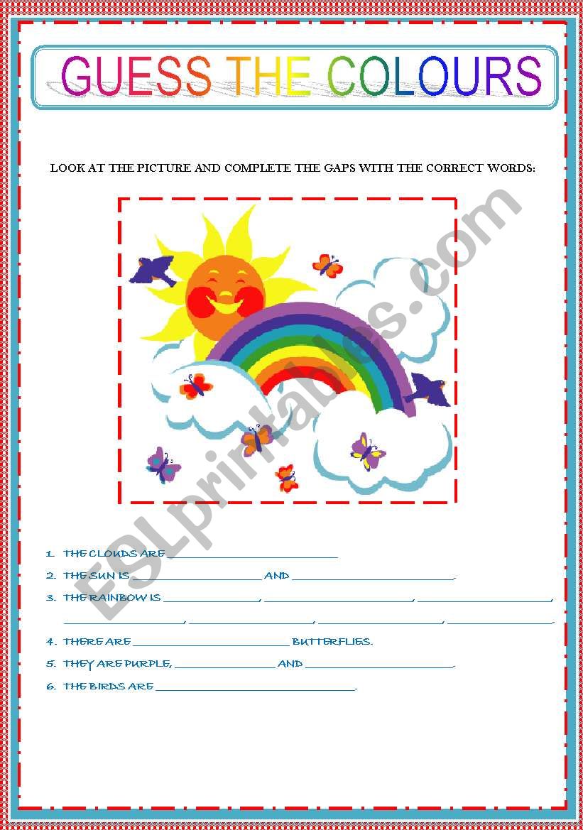 GUESS THE COLOURS worksheet