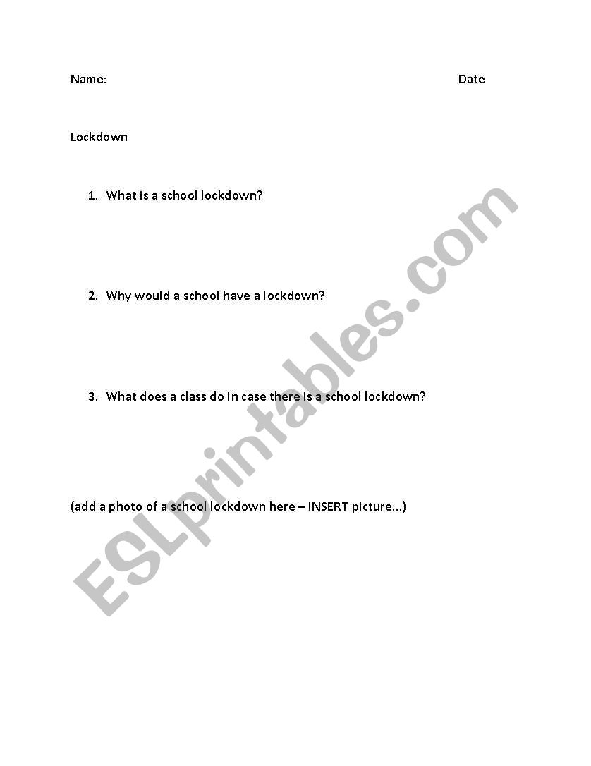 Lockdown Policy worksheet