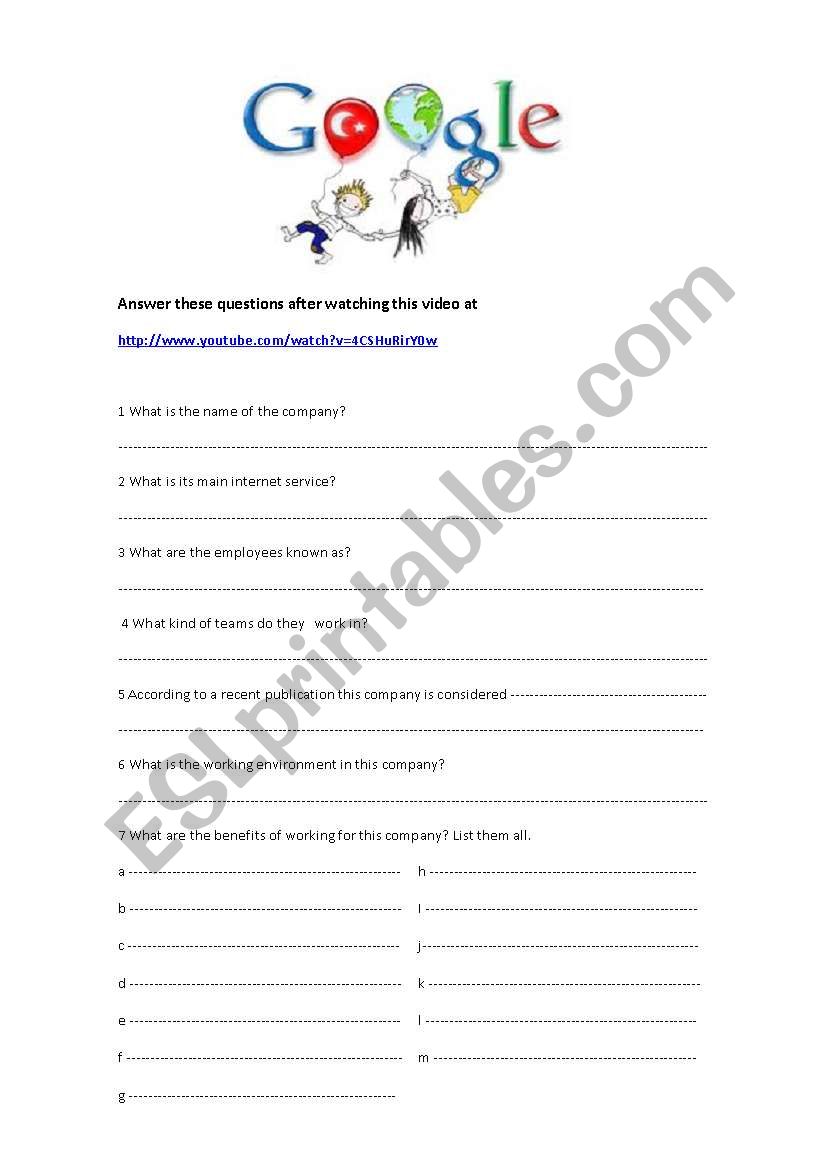 Google worksheet