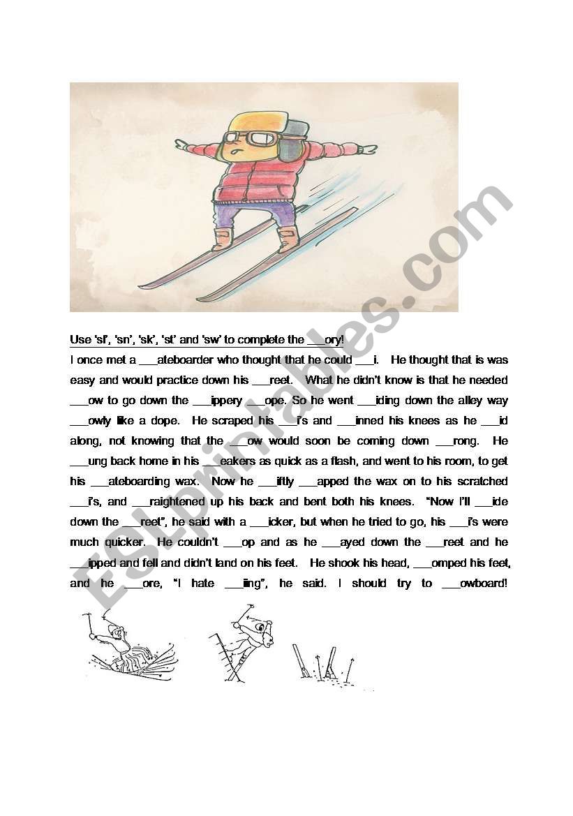 Skiing worksheet