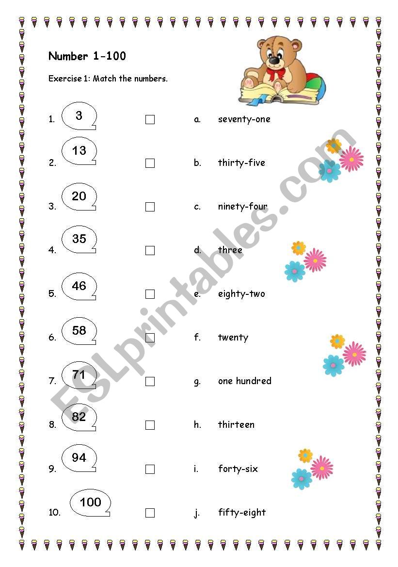 Number worksheet