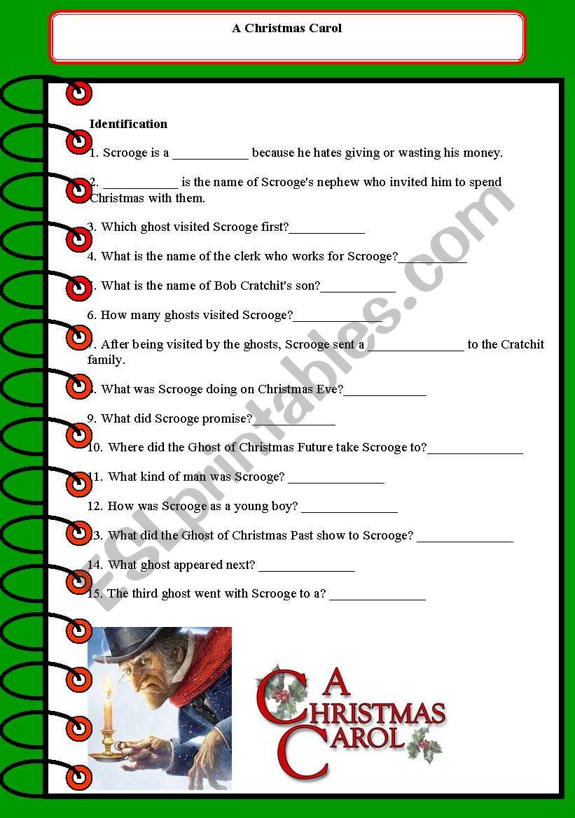 A Christmas Carol  worksheet