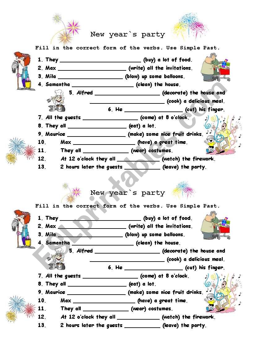 Simple Past exercise worksheet