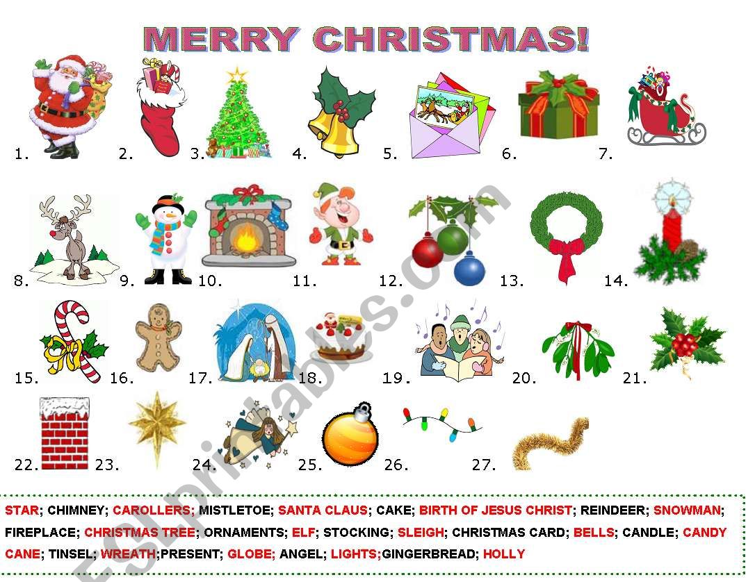 CHRISTMAS  worksheet