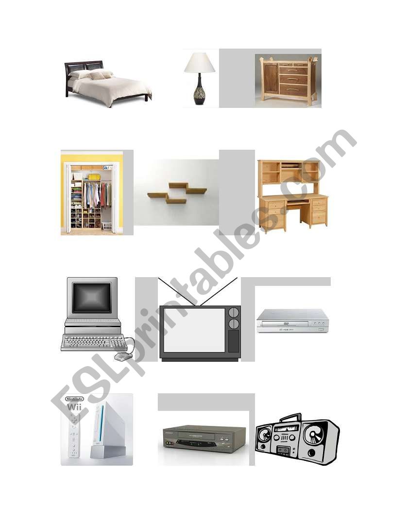 Bedroom Objects worksheet