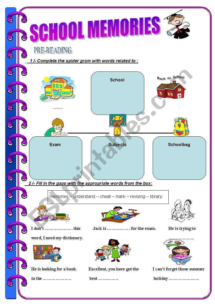 SCHOOL MEMORIES worksheet