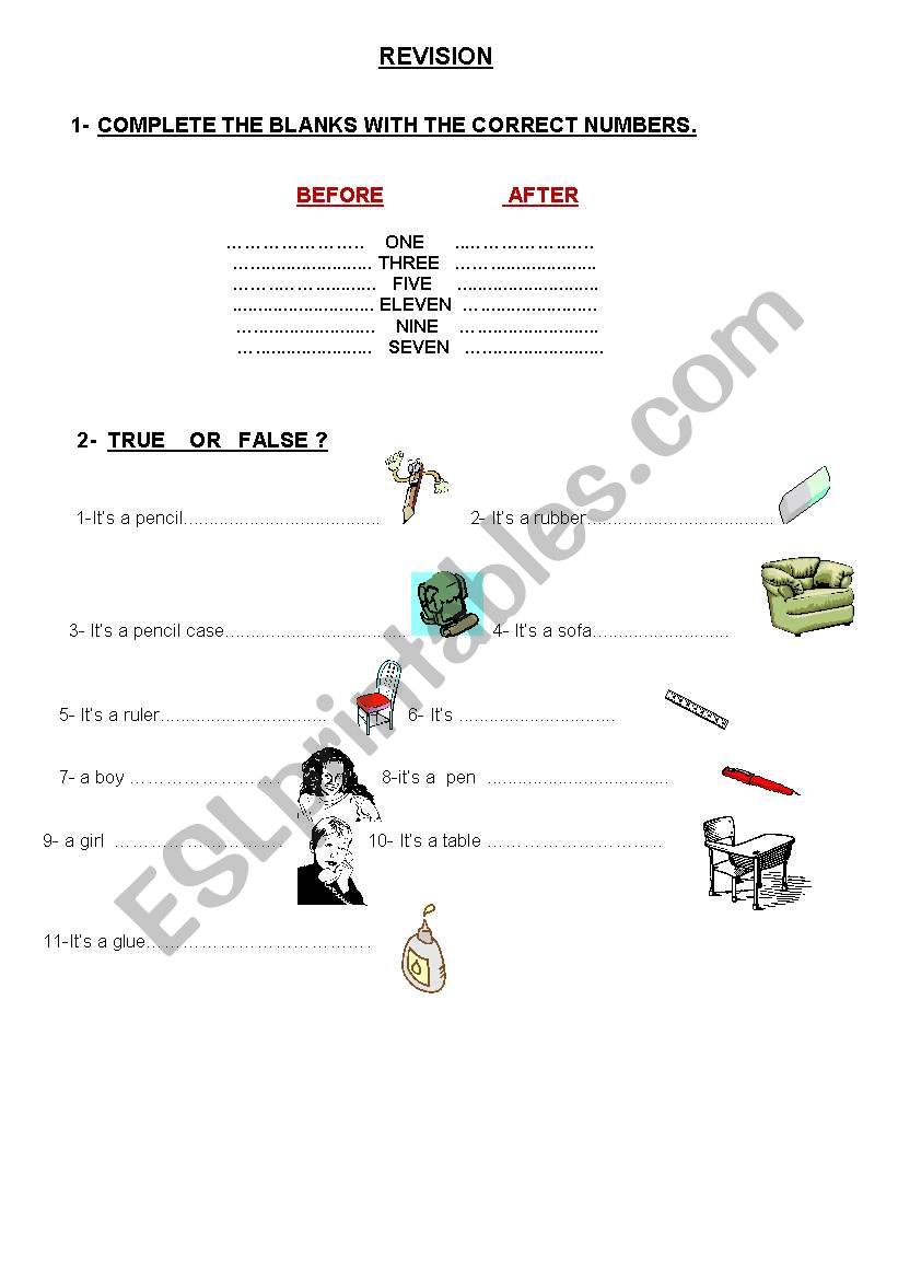 REVISION BEGINNERS worksheet