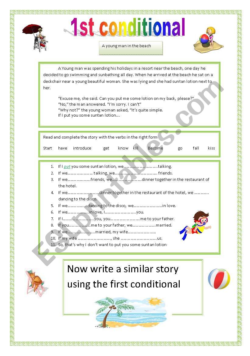 write a story : 1st conditional