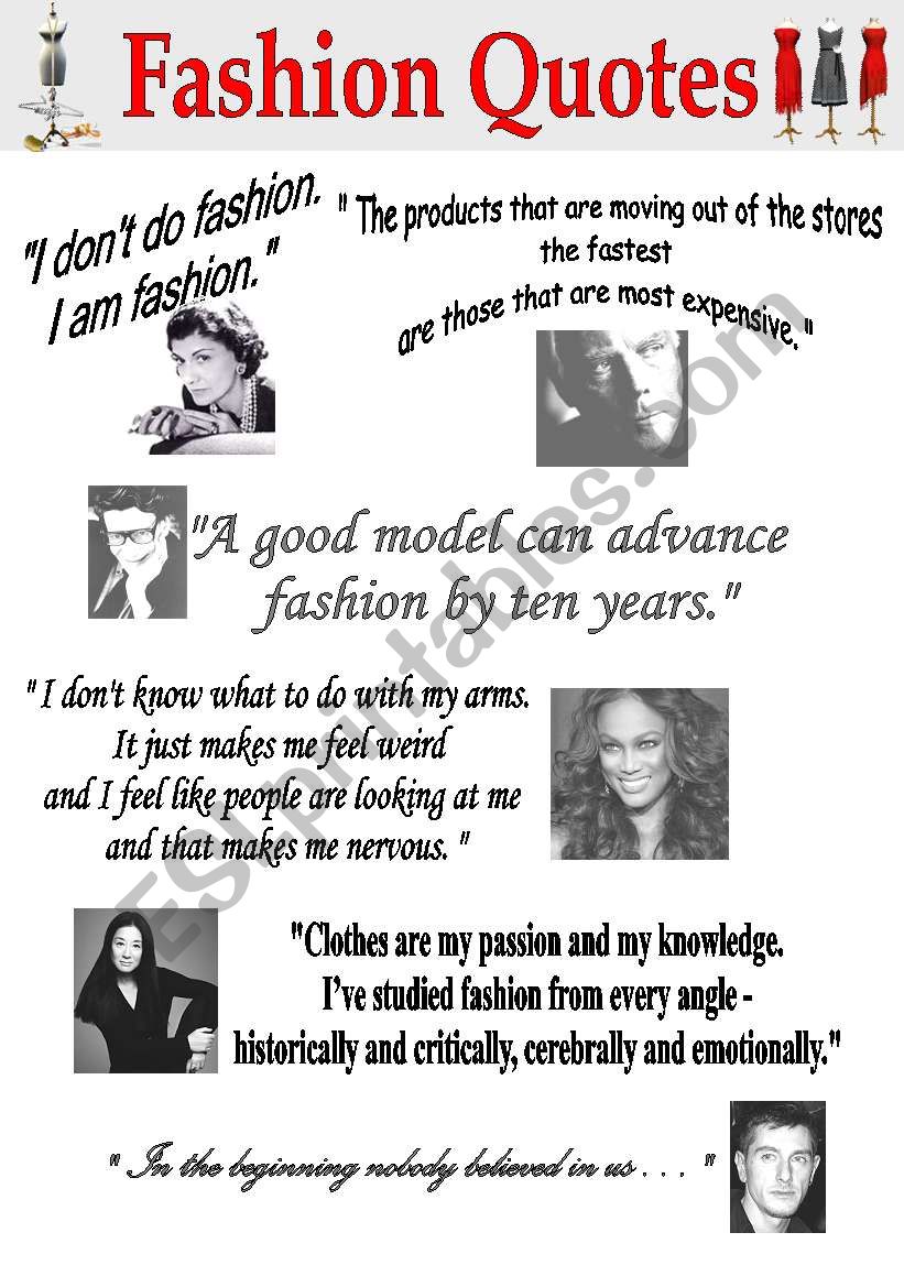 Fashion Quotes worksheet