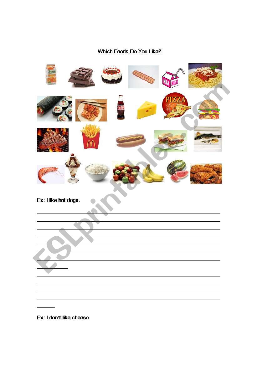 Which Foods Do You Like? worksheet