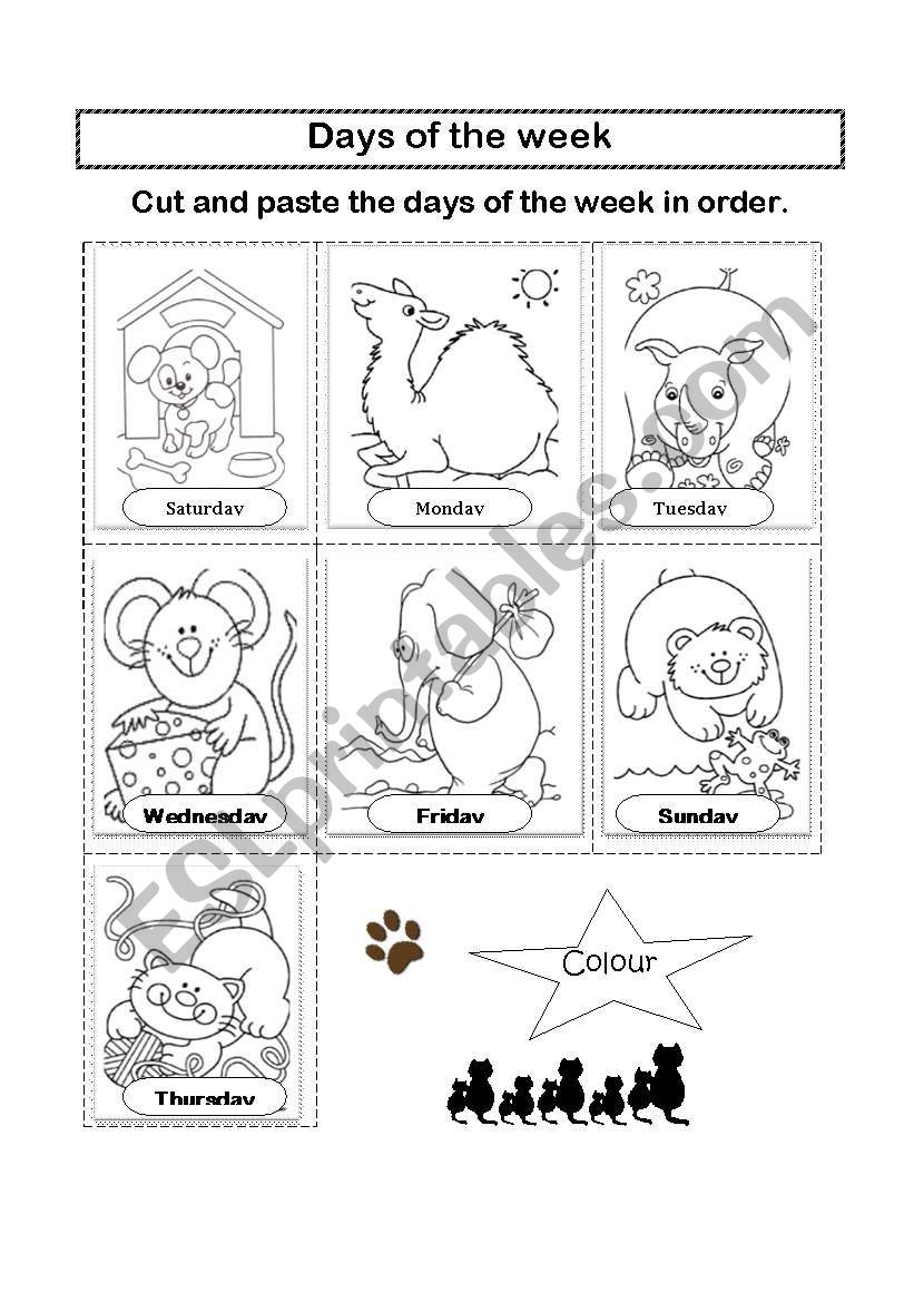 Days of the week worksheet