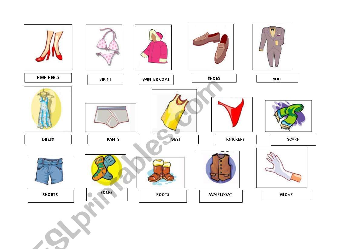 CLOTHES worksheet