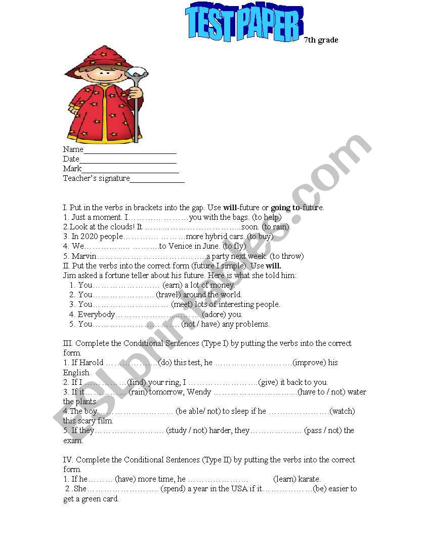 Test  worksheet
