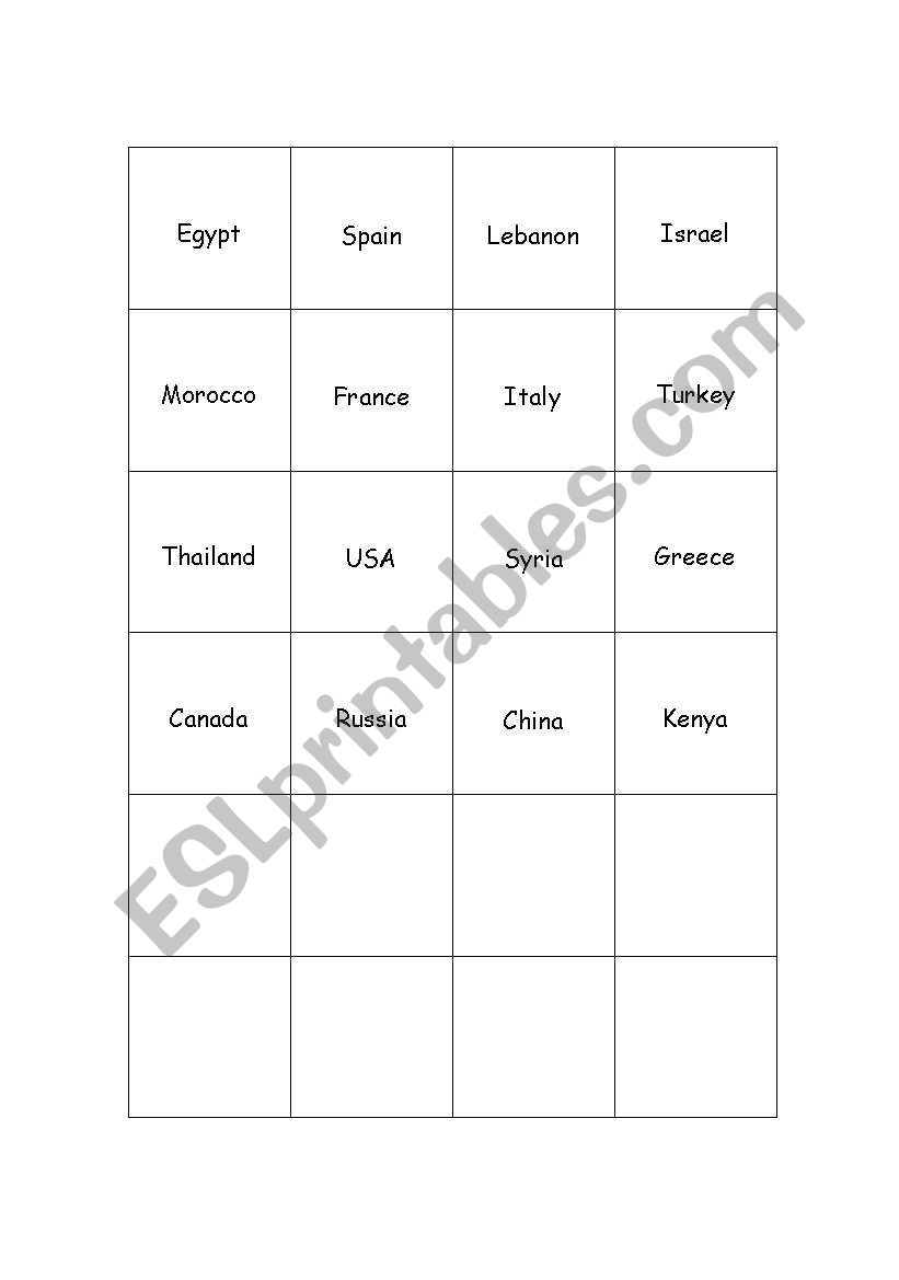 capitals worksheet