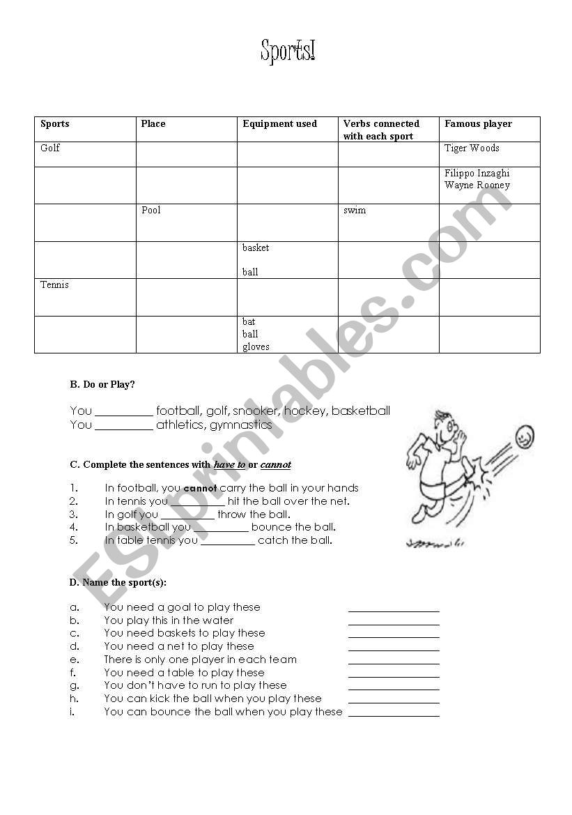 Sports Vocabulary worksheet