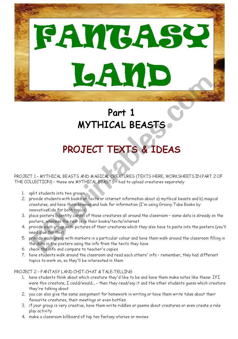 FANTASY LAND - MYTHICAL BEASTS- PART 1