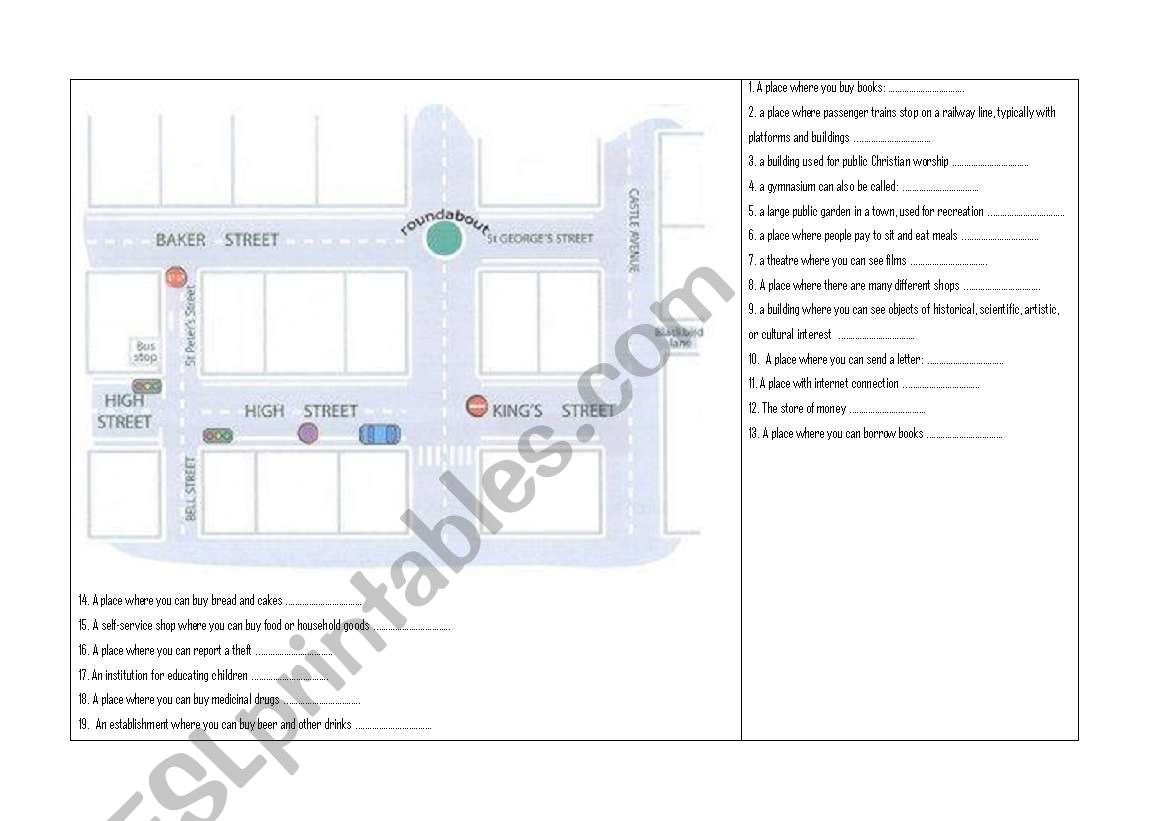 directions worksheet