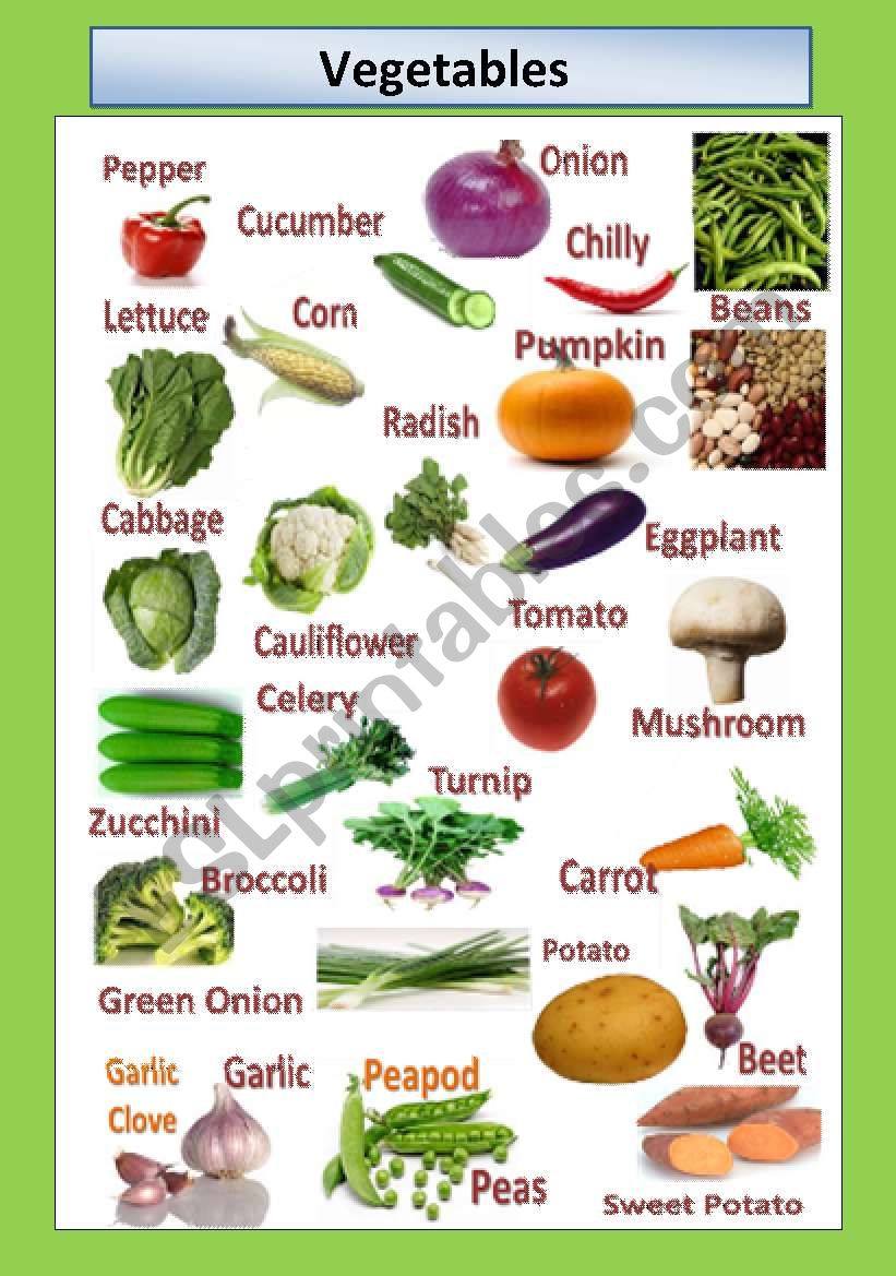 Vegetables  worksheet